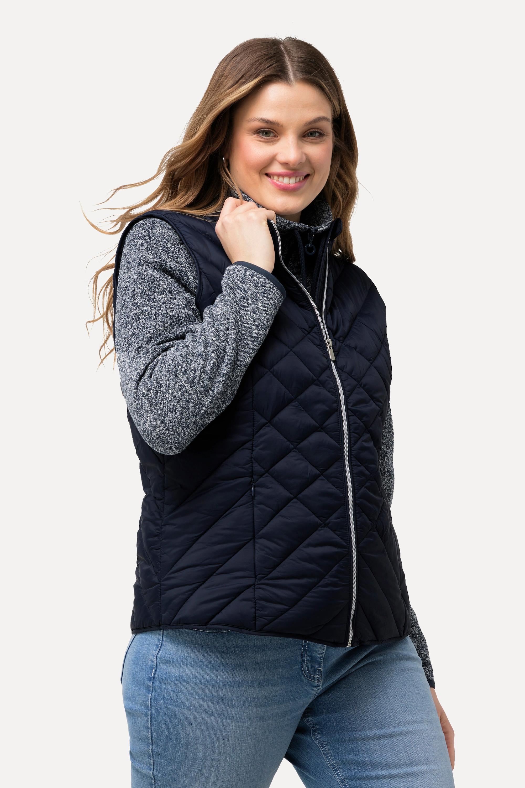 Ulla Popken  Gilet HYPRAR trapuntato e idrorepellente con colletto alto e materiale riciclato 