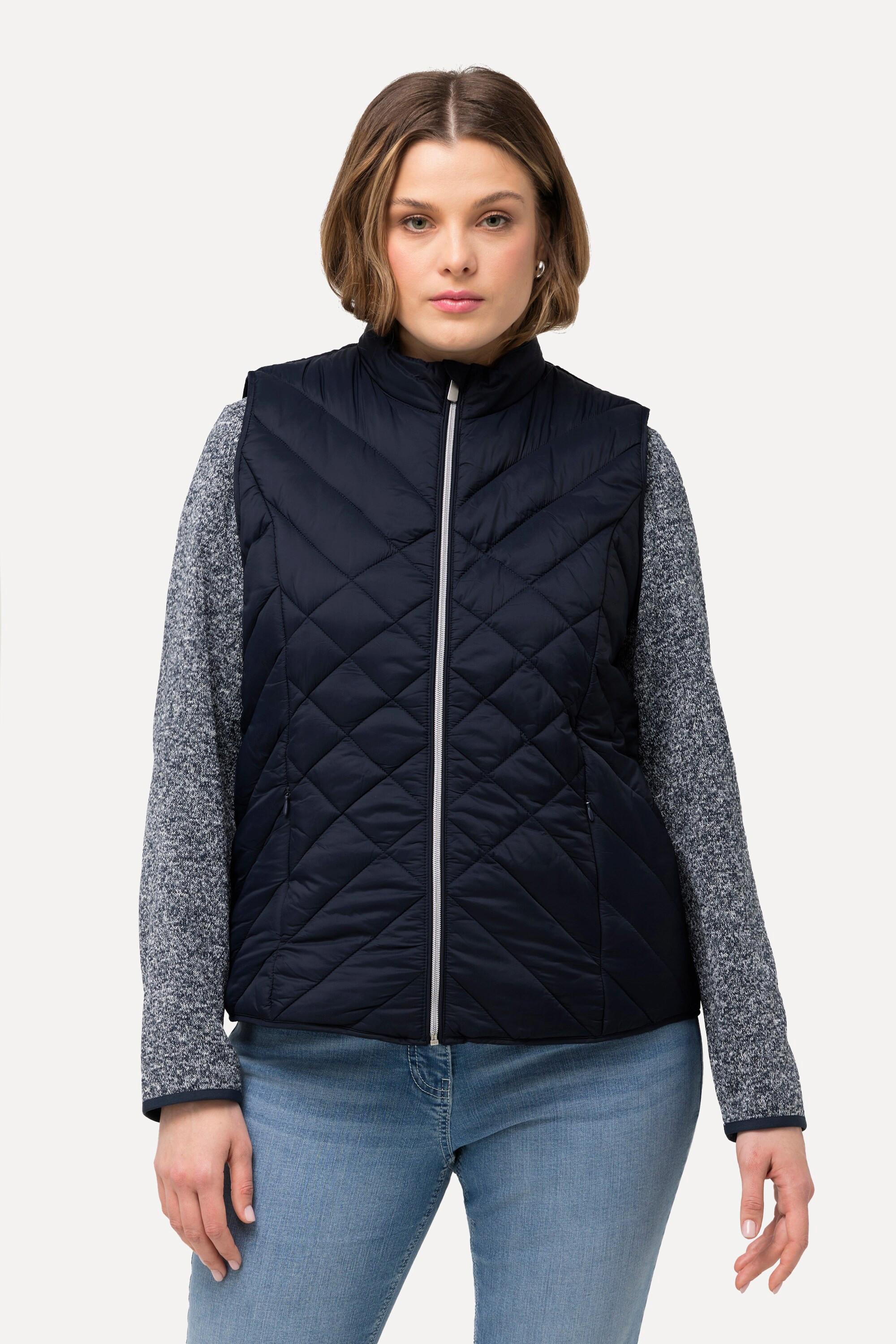 Ulla Popken  Gilet HYPRAR trapuntato e idrorepellente con colletto alto e materiale riciclato 