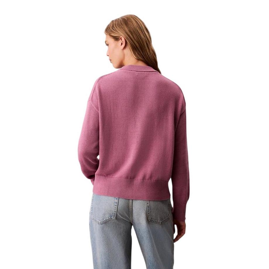 Calvin Klein Top In Maglione Regolare A Costine Girocollo Manica Lunga  