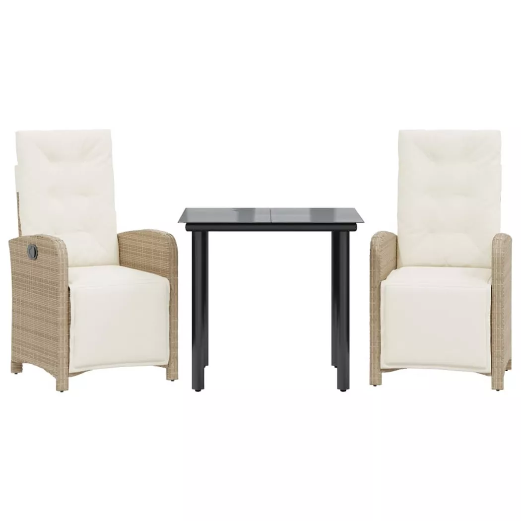 VidaXL - Bistro set poly-rattan, One Size, Beige