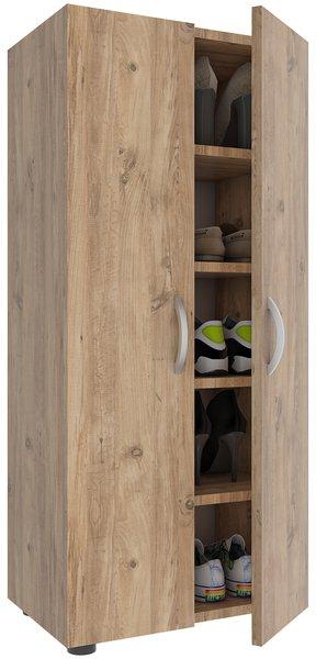 VCM XL bois Grande armoire à chaussures Commode à chaussures Étagère à chaussures Bottes Grande Ulas 5 compartiments  