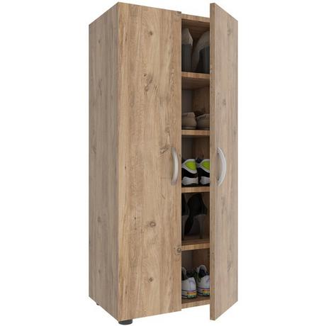 VCM XL bois Grande armoire à chaussures Commode à chaussures Étagère à chaussures Bottes Grande Ulas 5 compartiments  