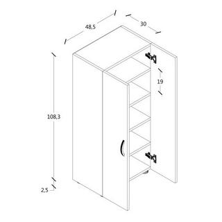 VCM XL bois Grande armoire à chaussures Commode à chaussures Étagère à chaussures Bottes Grande Ulas 5 compartiments  