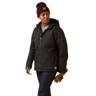 Ariat  damen regenjacke mit kapuze und durchgehendem reißverschuss rebar dura canvas 