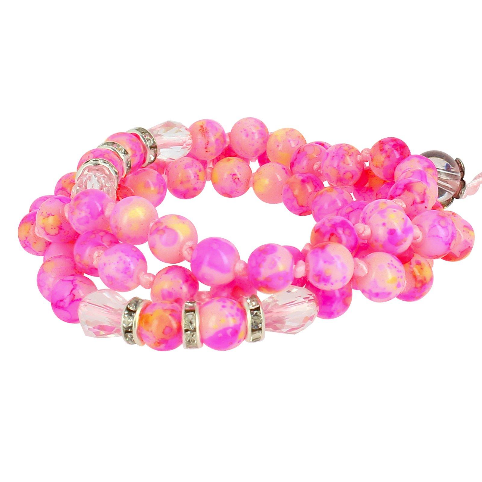 Avizar  Perlen Schmuck Handykette 80cm Rosa 