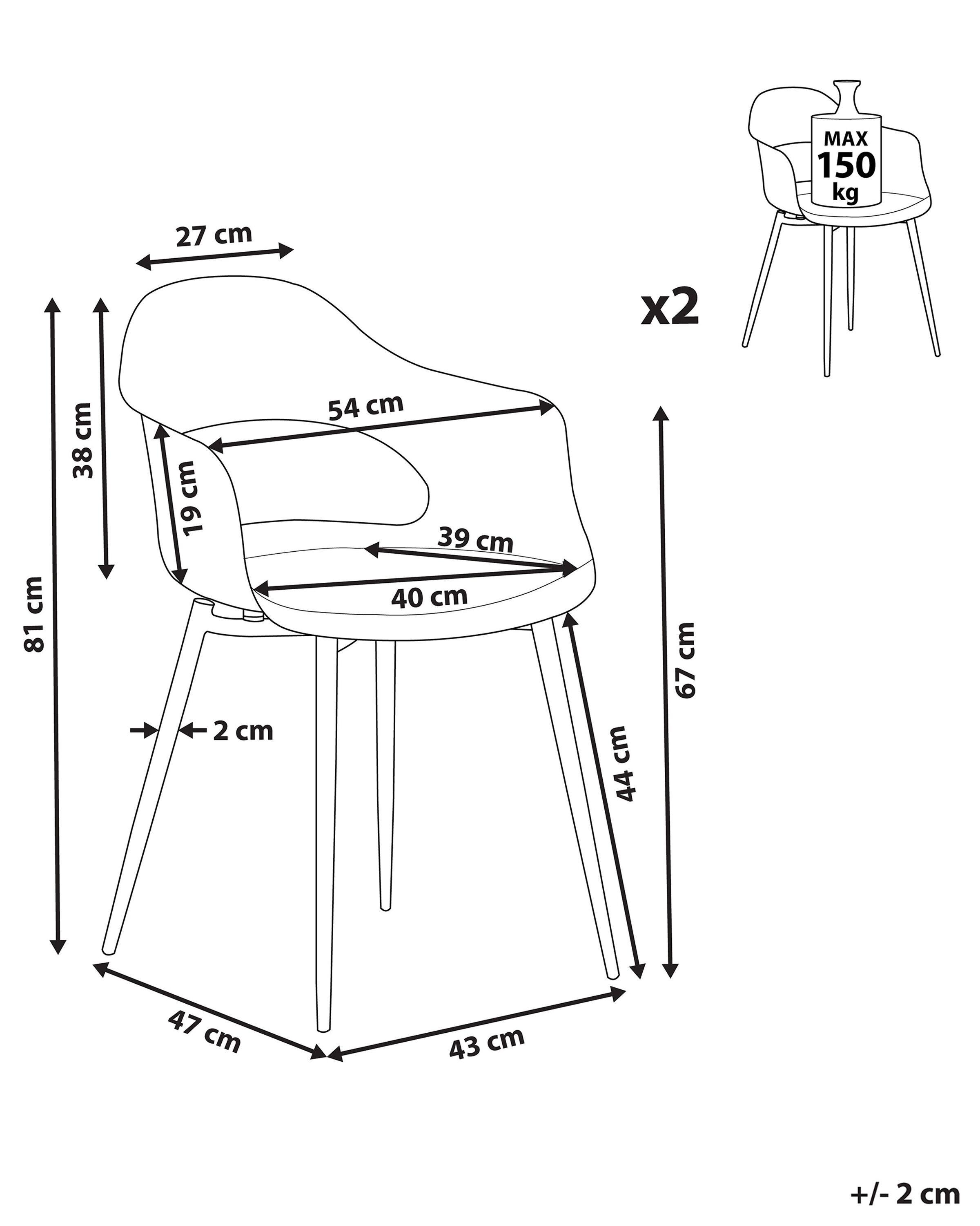 Beliani Lot de 2 chaises en Matière synthétique Moderne UTICA  