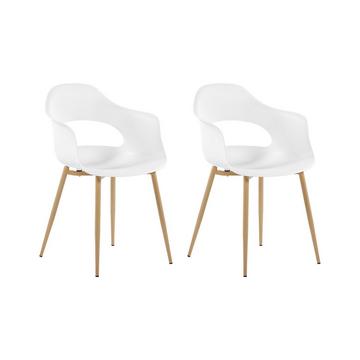 Lot de 2 chaises de salle à manger en Matière synthétique Moderne UTICA