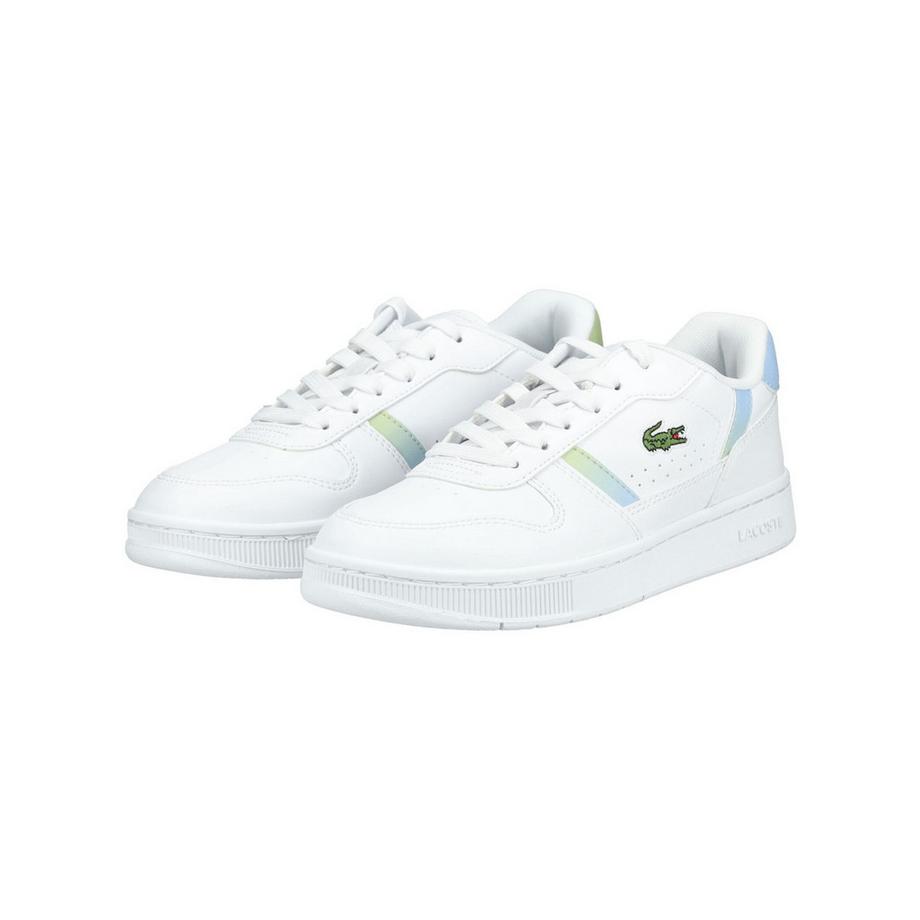 LACOSTE Sneaker bianco con striscia arcobaleno  