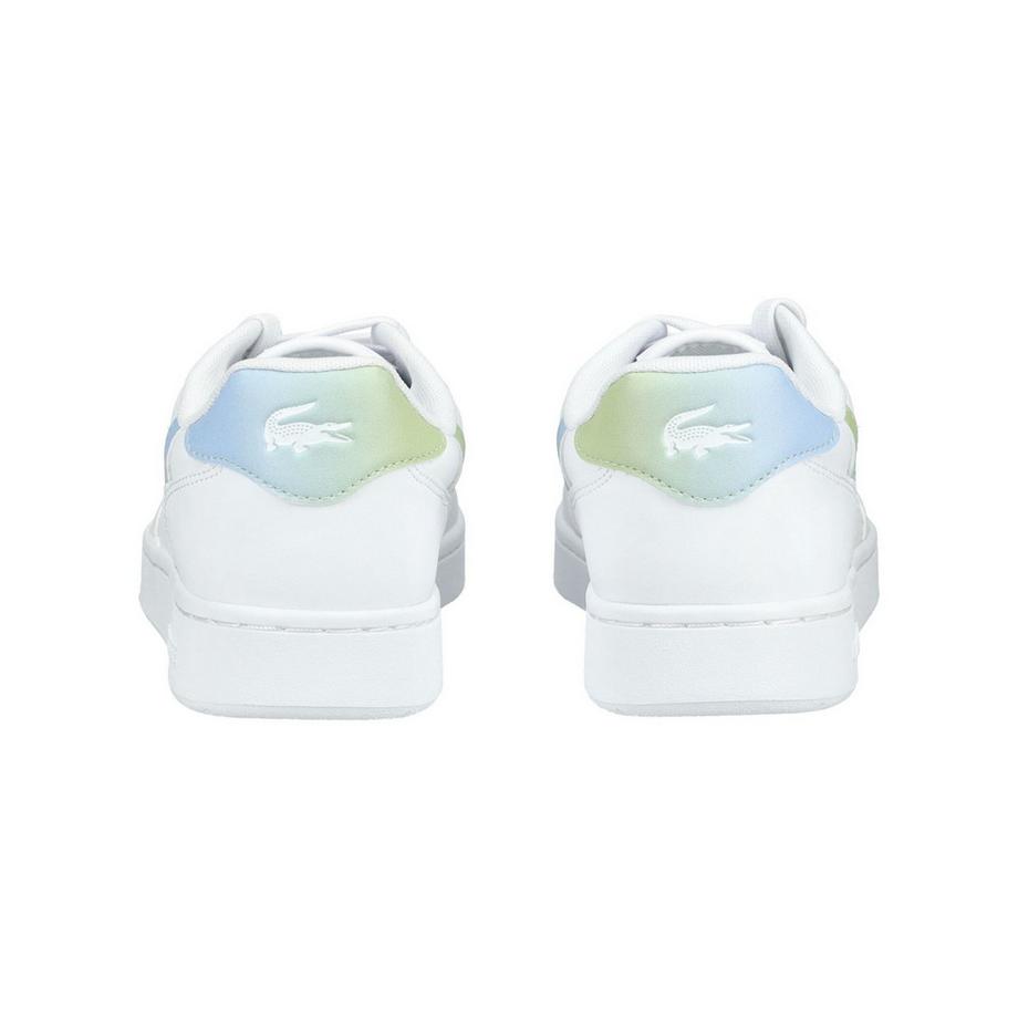 LACOSTE Sneaker bianco con striscia arcobaleno  