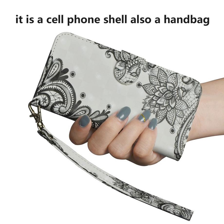 Cover-Discount  iPhone XR - Étui en cuir fleur effet paillettes noir 