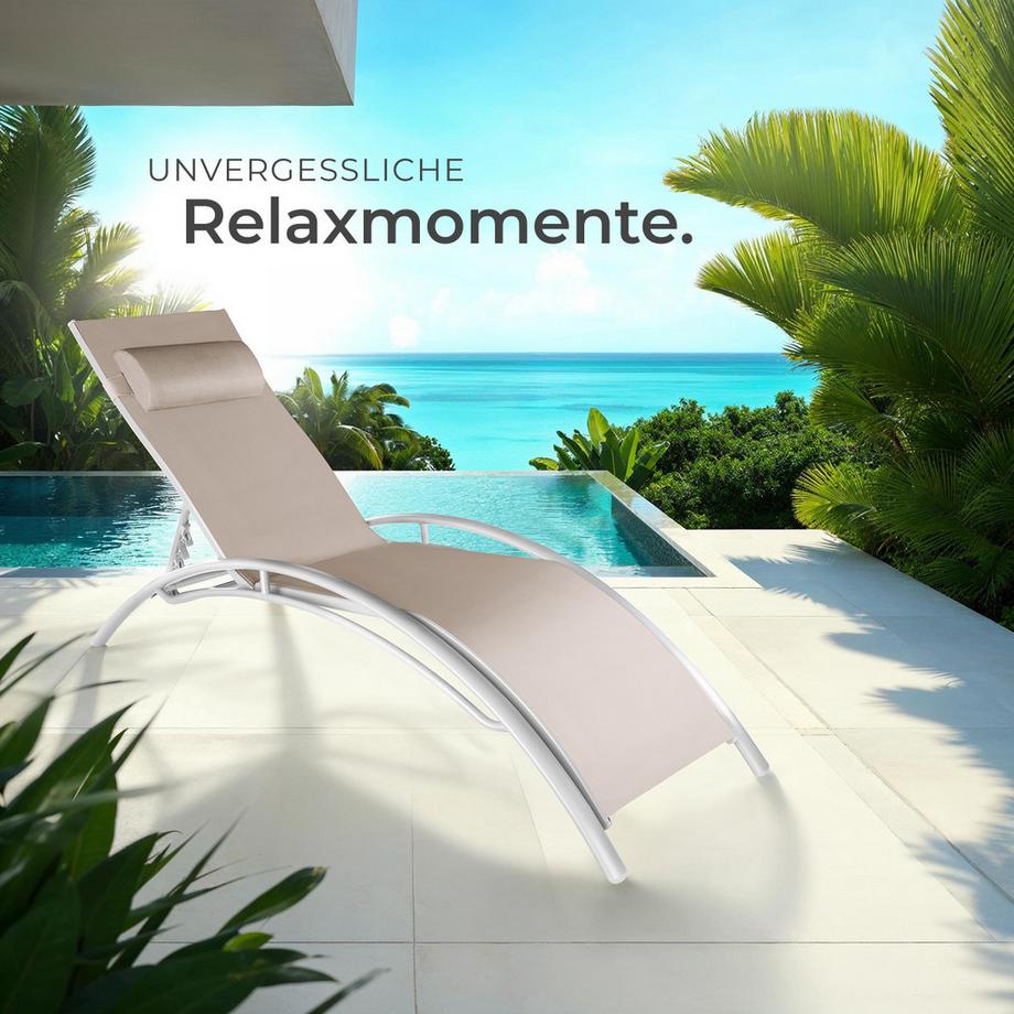 Tectake 2er Set Gartenliege Alina Textilene-Gewebe mit Aluminiumgestell  