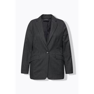 Ulla Popken Blazer Fantasia Spina di Pesce Lurex Collo Revers  
