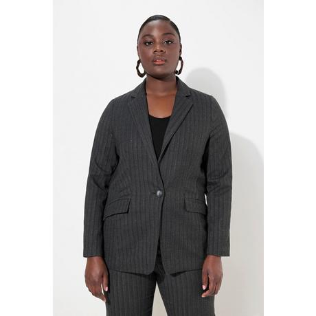 Ulla Popken Blazer Fantasia Spina di Pesce Lurex Collo Revers  
