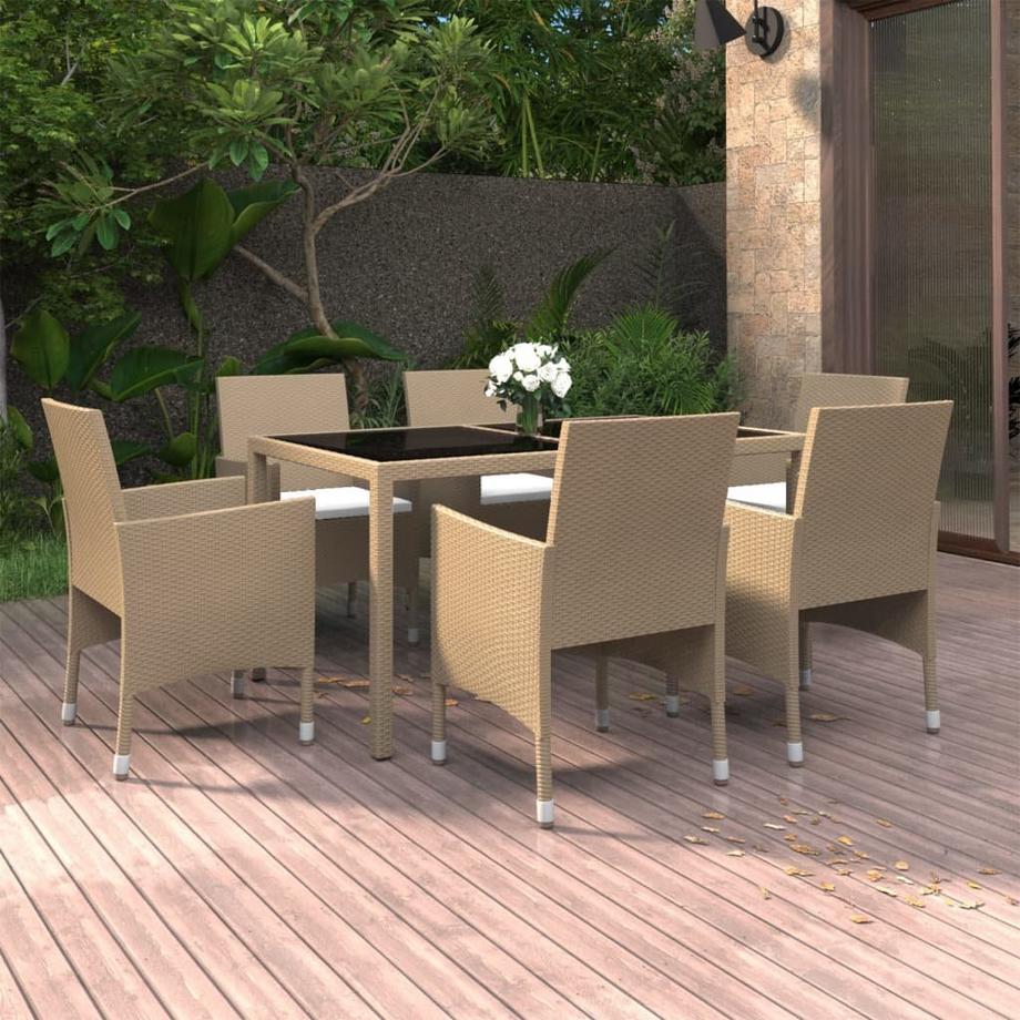 VidaXL Ensemble de salle à manger de jardin rotin synthétique  