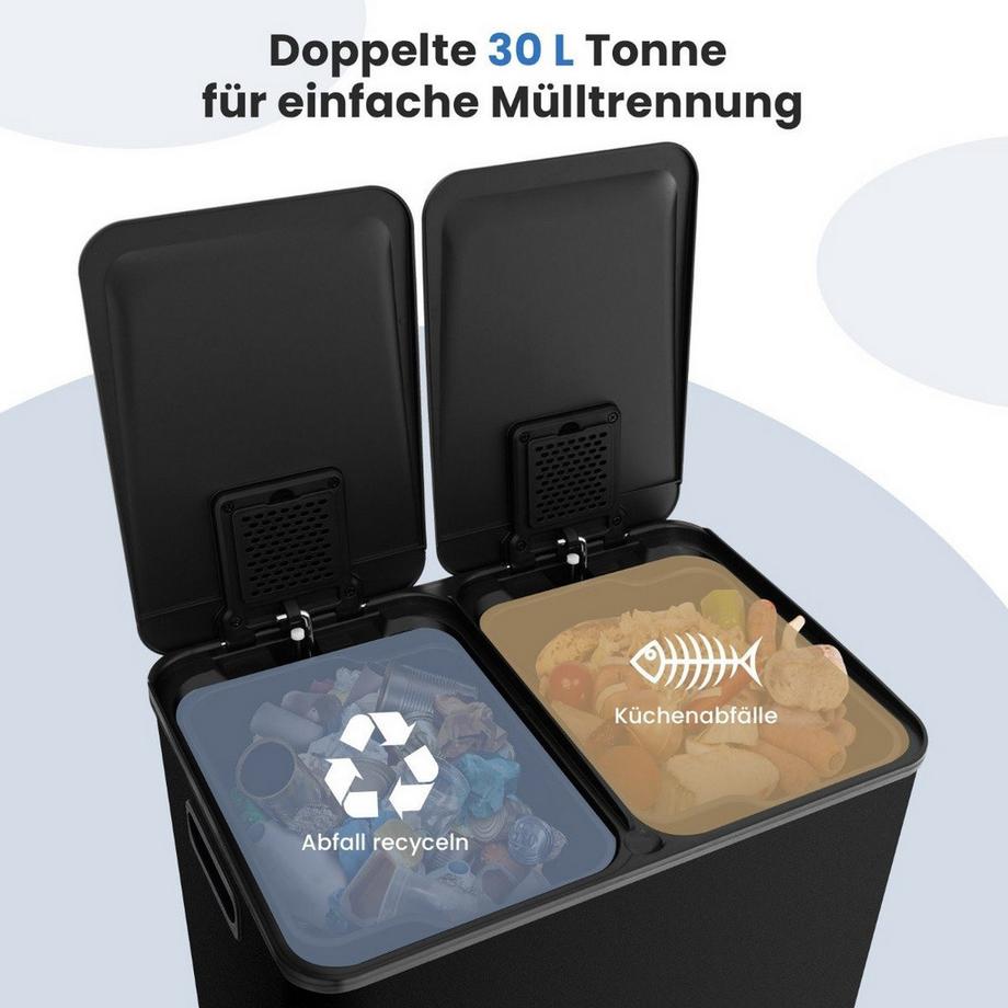 Northix Poubelle à double compartiment  