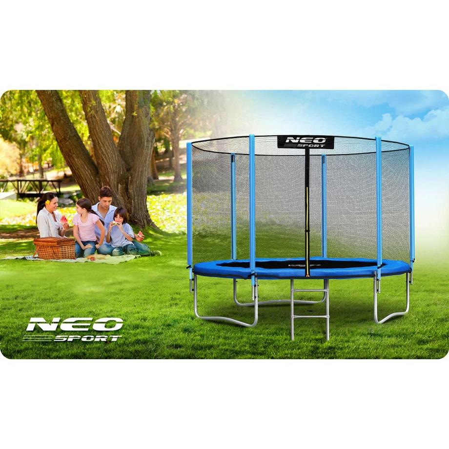 B2X  Gartentrampolin 10 Fuß/312 cm mit äußerem Sicherheitsnetz und Leiter von Neo-Sport 