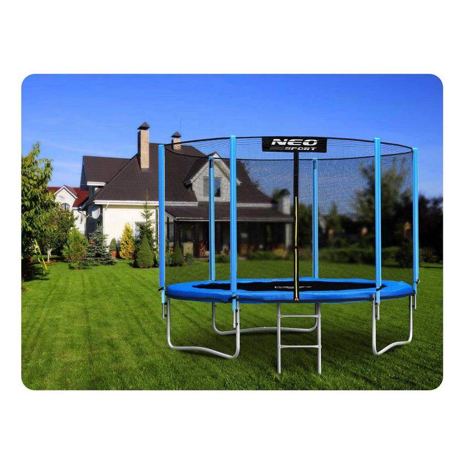 B2X  Gartentrampolin 10 Fuß/312 cm mit äußerem Sicherheitsnetz und Leiter von Neo-Sport 