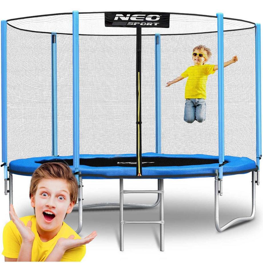 B2X  Gartentrampolin 10 Fuß/312 cm mit äußerem Sicherheitsnetz und Leiter von Neo-Sport 