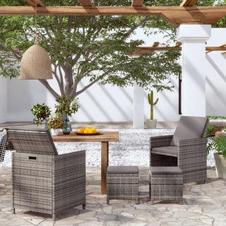 VidaXL Gartenstuhl und hocker poly-rattan  