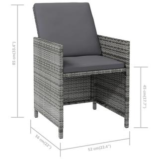 VidaXL Chaise et tabouret de jardin rotin synthétique  