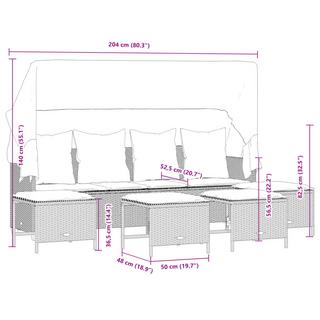 VidaXL Ensemble de canapés de jardin rotin synthétique  