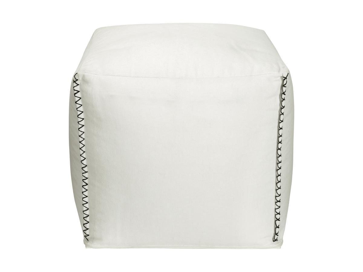 Vente-unique Pouf en coton blanc OURIKA  