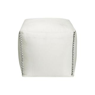 Vente-unique Pouf en coton blanc OURIKA  