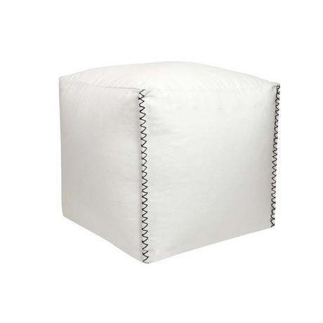 Vente-unique Pouf en coton blanc OURIKA  