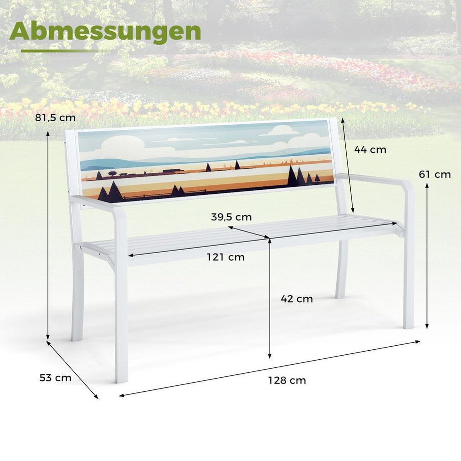 Northix Metallbank für den Außenbereich, 2-Sitzer, 300 kg  