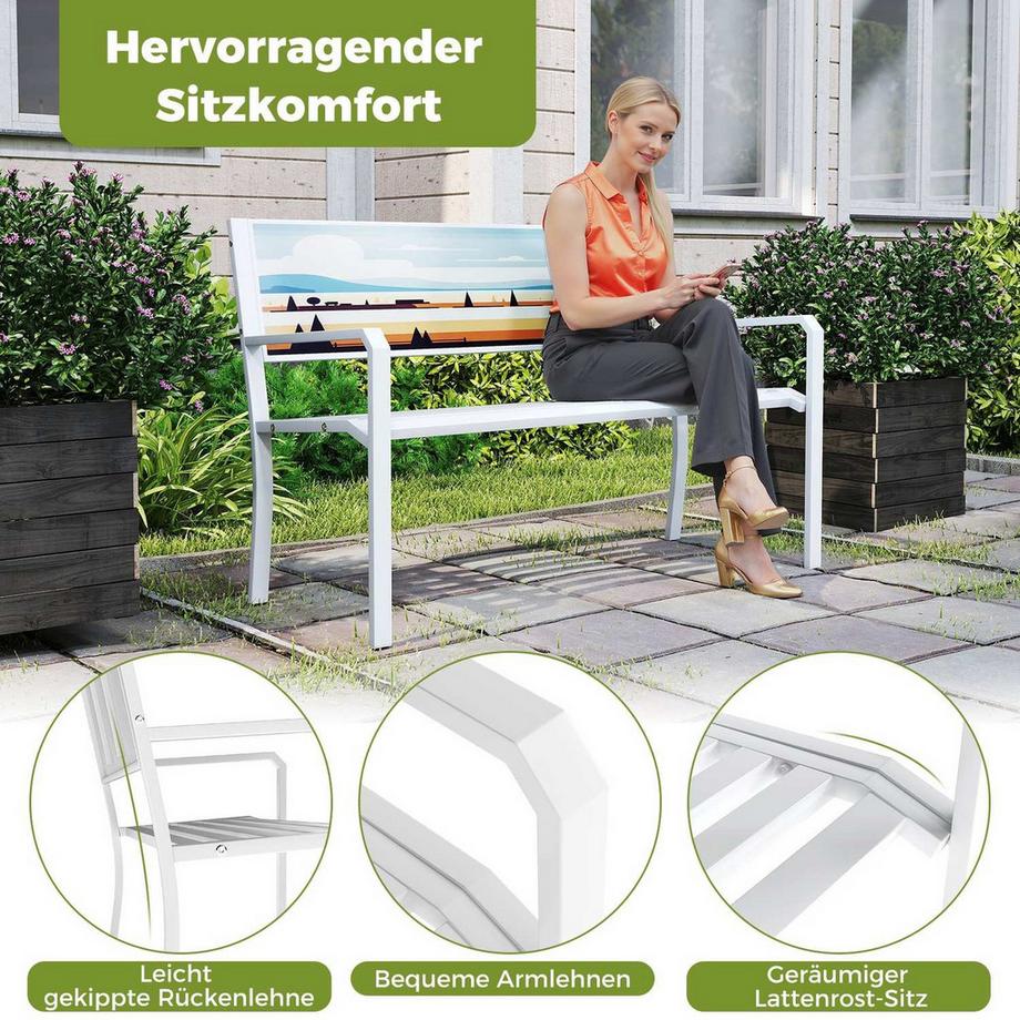 Northix Metallbank für den Außenbereich, 2-Sitzer, 300 kg  
