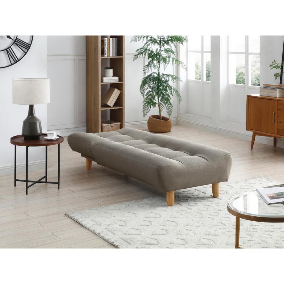 Vente-unique Recamiere ausklappbar - Stoff - Taupe - ESTEBAN  