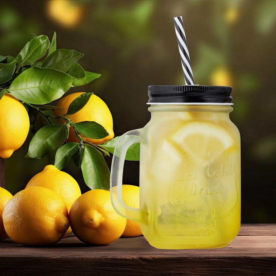 B2X  Bunte Trinkgläser mit Deckel 12er Set 