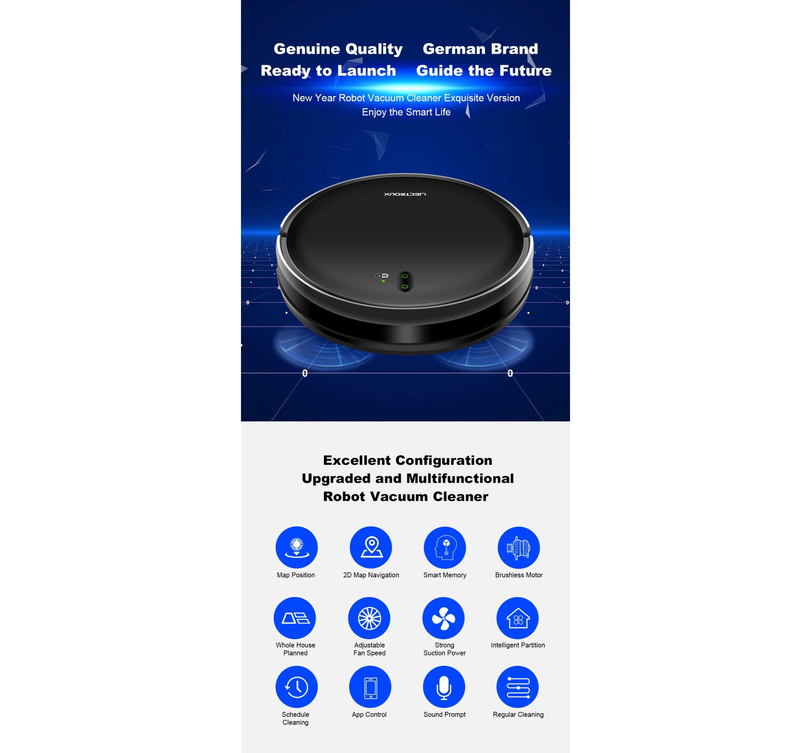 Blue Chilli Nass-Trocken-Roboter-Staubsauger L200, intelligente Kartennavigation, 28 W, 120 Min  