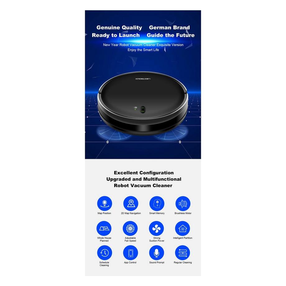 Blue Chilli Nass-Trocken-Roboter-Staubsauger L200, intelligente Kartennavigation, 28 W, 120 Min  