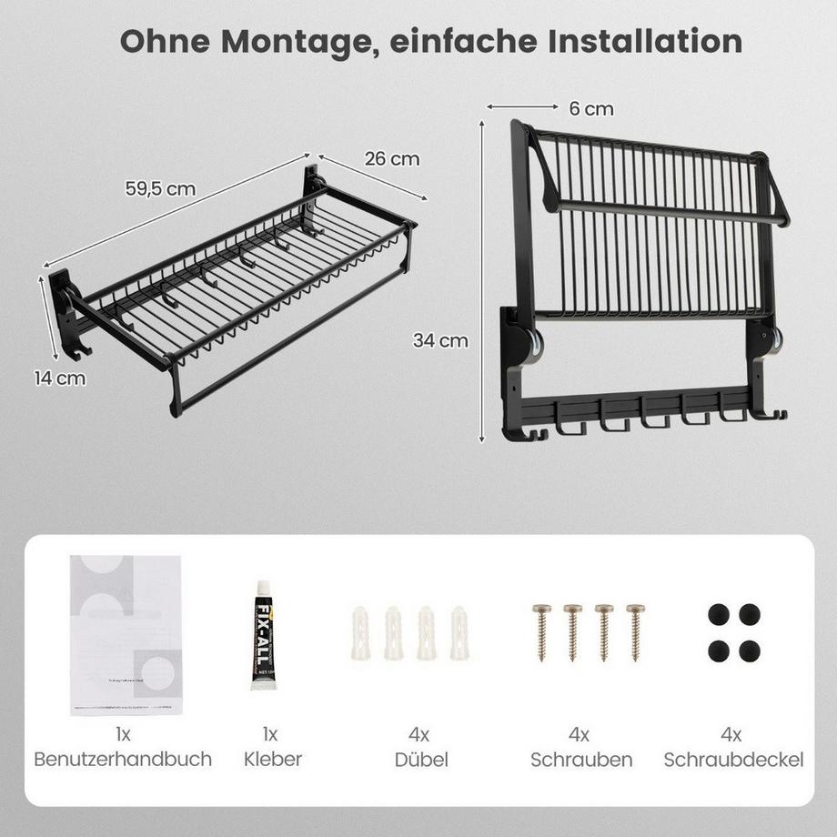 Northix Porte-Serviettes Pliable avec Panier de Rangement et Crochets Mobiles  