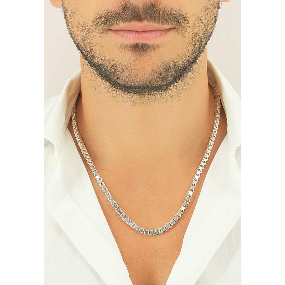 MUAU Schmuck  Collier en argent chaine vénitienne 925, 4,5mm, 55cm 