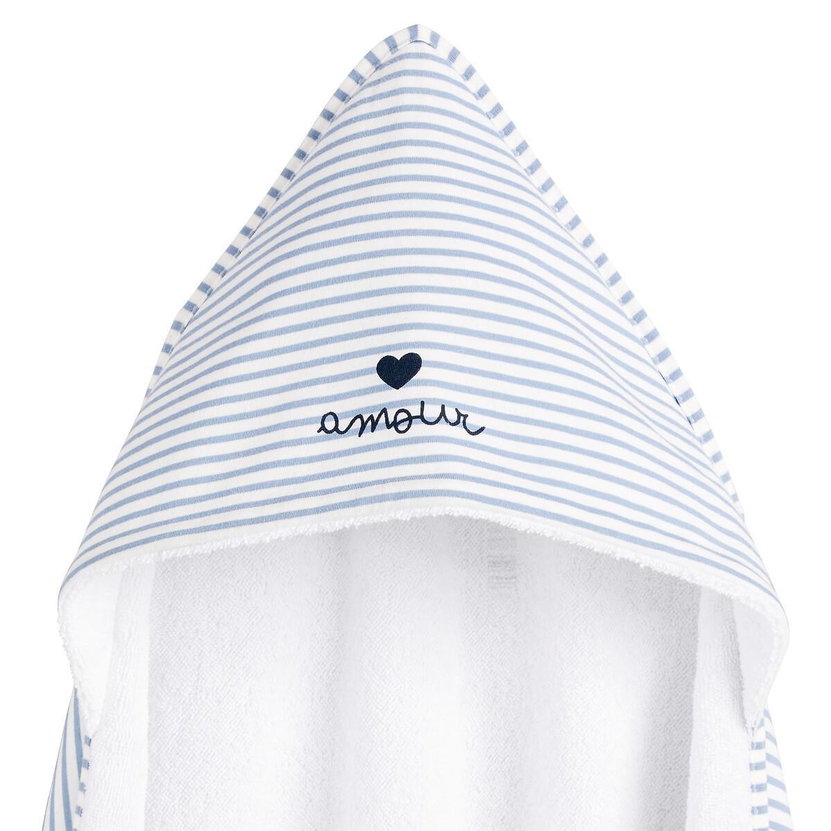 La Redoute Collections  Gestreiftes Baby Badecape aus Jersey und Frottee 