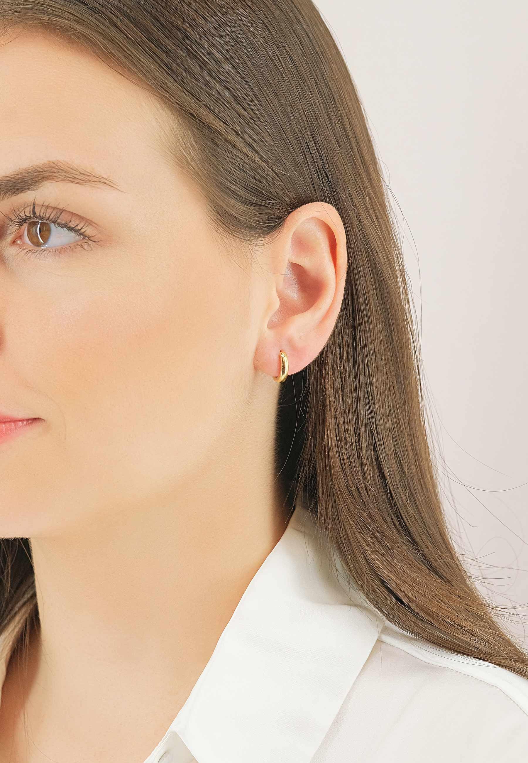 MUAU Schmuck  Creolen Gelbgold 750, 11mm 