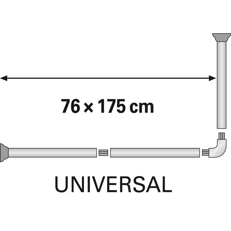 diaqua Duschvorhangstange Basic weiss, Universal  