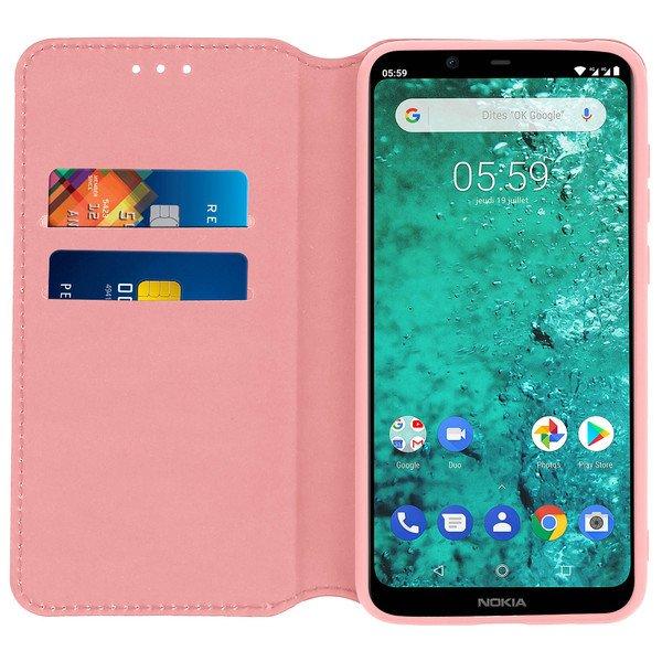 Avizar  Custodia Flip Nokia 5.1 Plus Rosa gold 