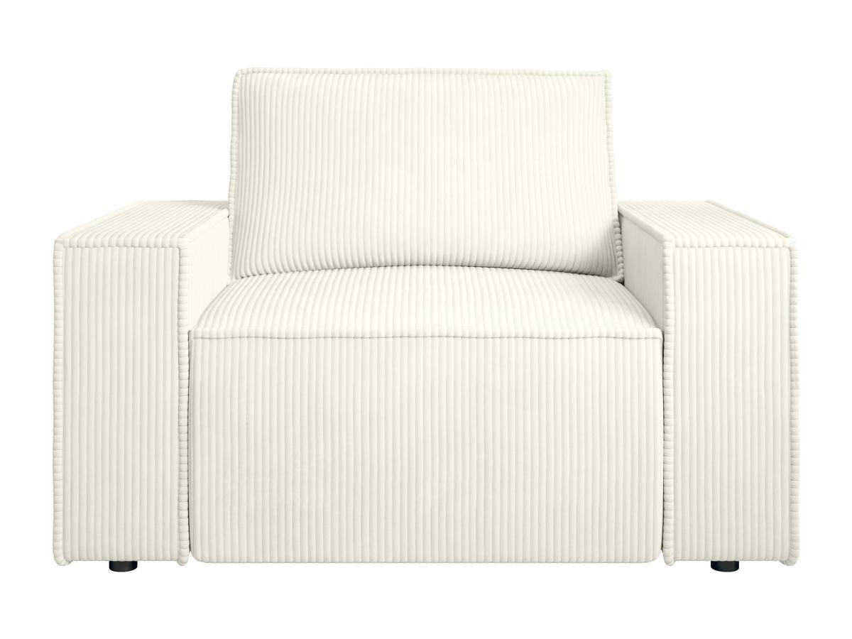 PASCAL MORABITO Fauteuil en velours côtelé blanc AMELIA  