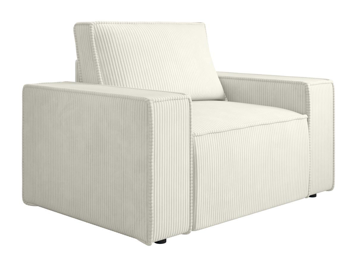 PASCAL MORABITO Fauteuil en velours côtelé blanc AMELIA  