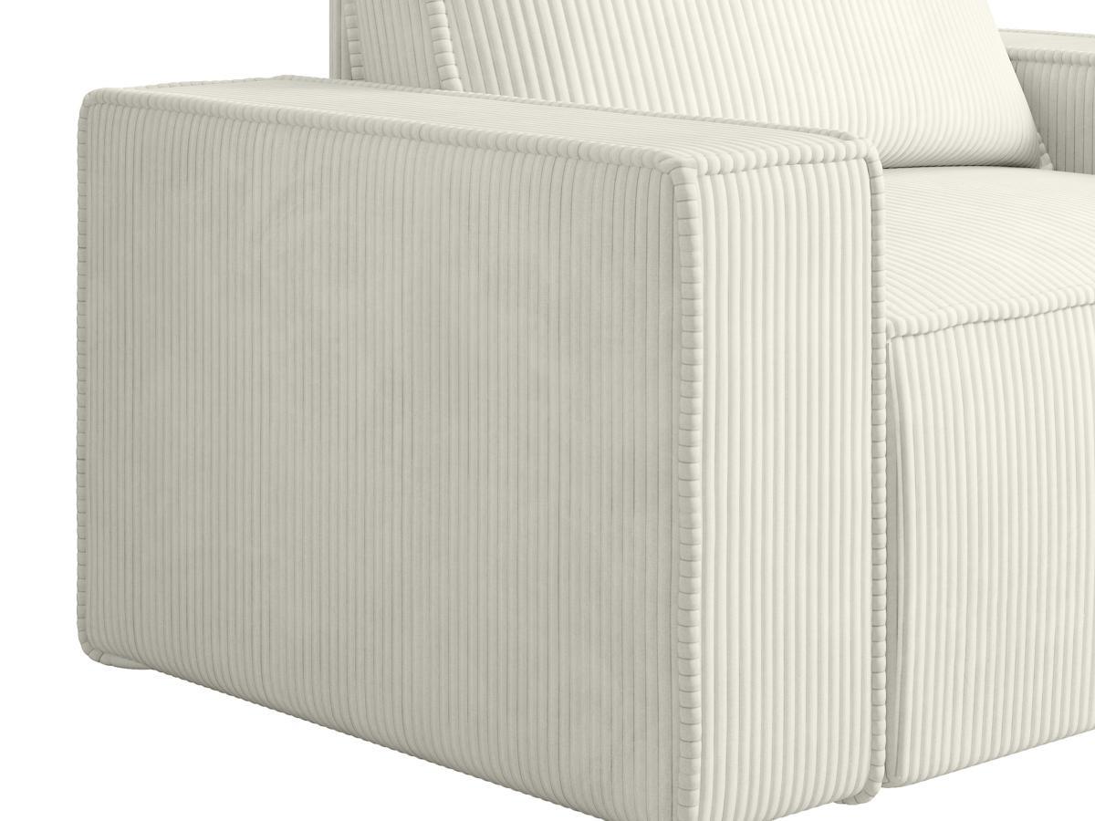 PASCAL MORABITO Fauteuil en velours côtelé blanc AMELIA  