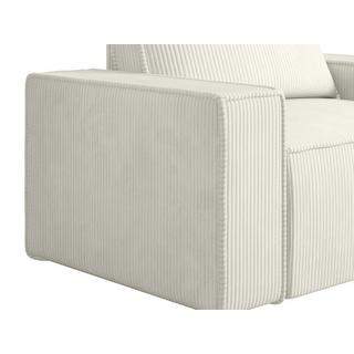 PASCAL MORABITO Fauteuil en velours côtelé blanc AMELIA  