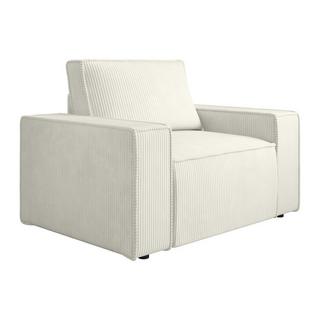 PASCAL MORABITO Fauteuil en velours côtelé blanc AMELIA  