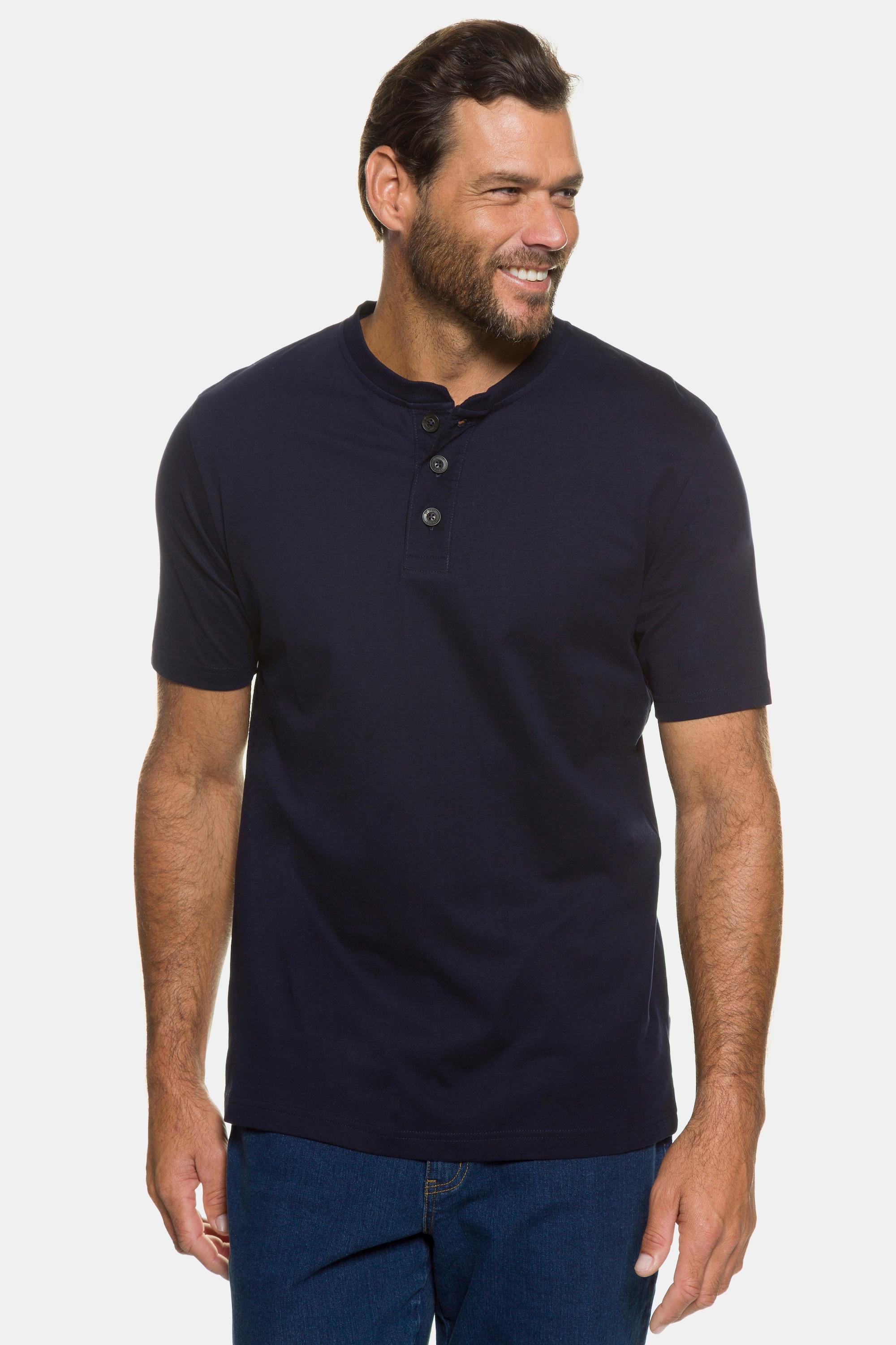 JP1880  Henley collection Basic, col rond et patte de boutonnage, lot de 2 - jusqu’au 8XL 