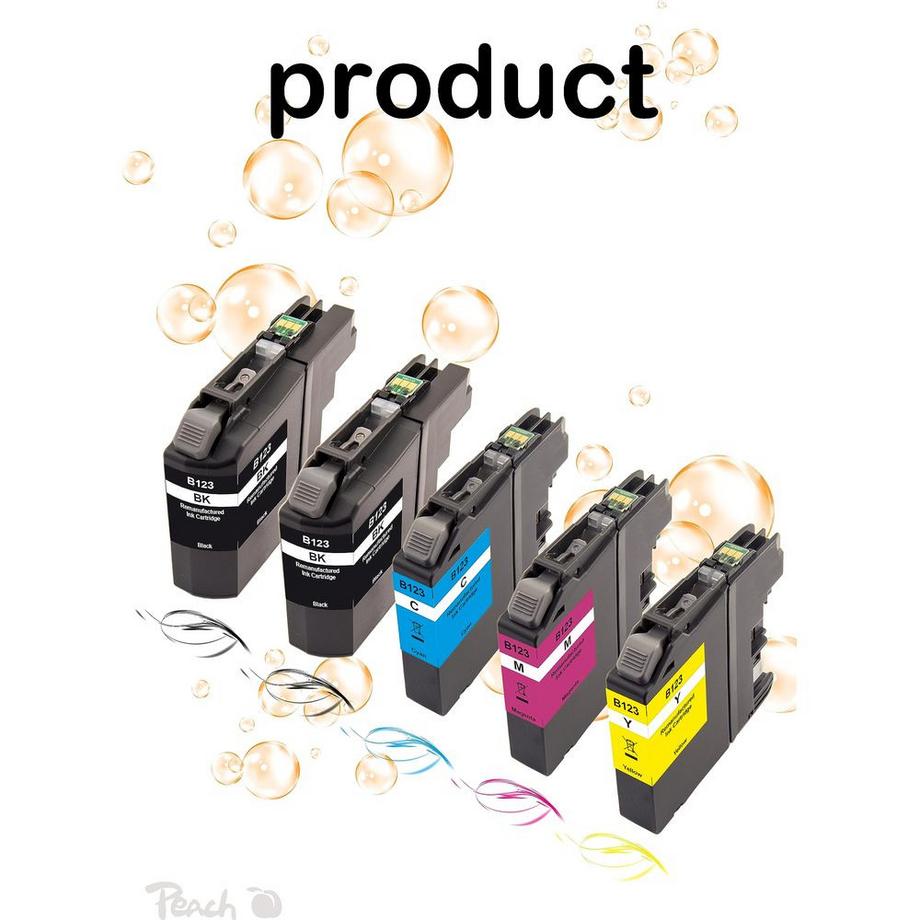 Peach  Tinte Brother LC-123 Multi-Pack-Plus C, M, Y, BK 