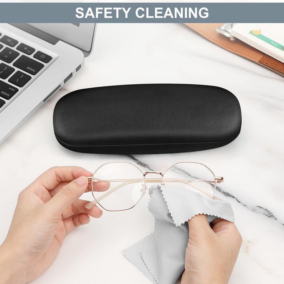 Only-bags.store Etui à lunettes portable à coque dure avec chiffon de nettoyage  