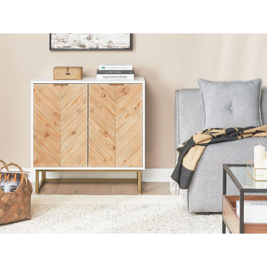 Beliani Schrank aus MDF-Platte Skandinavisch ALASKA  