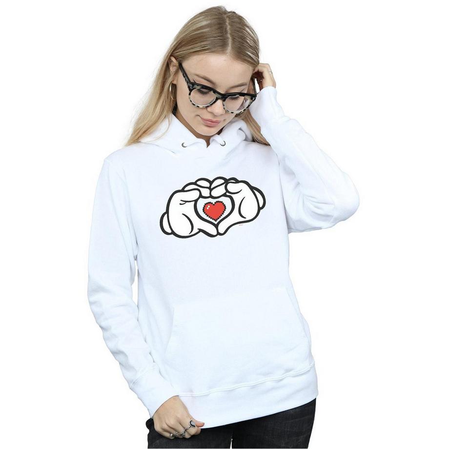Disney Mickey Mouse Mains Cœur Imprimé Sweat à Capuche  